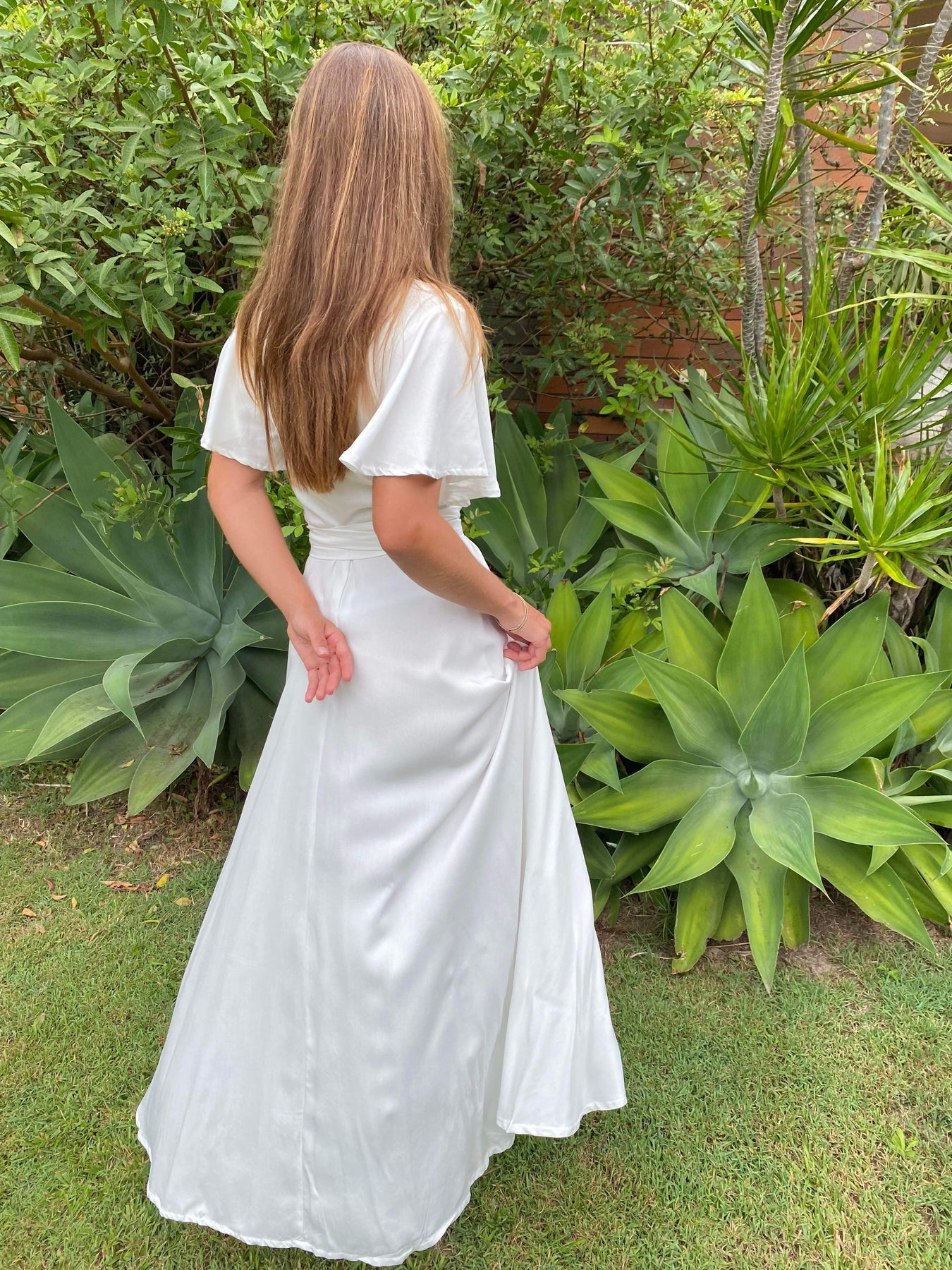 Cap Sleeve Wrap Dress - Winter White Aloha Lucy Cap Sleeve Wrap Dress - Winter White Aloha Lucy